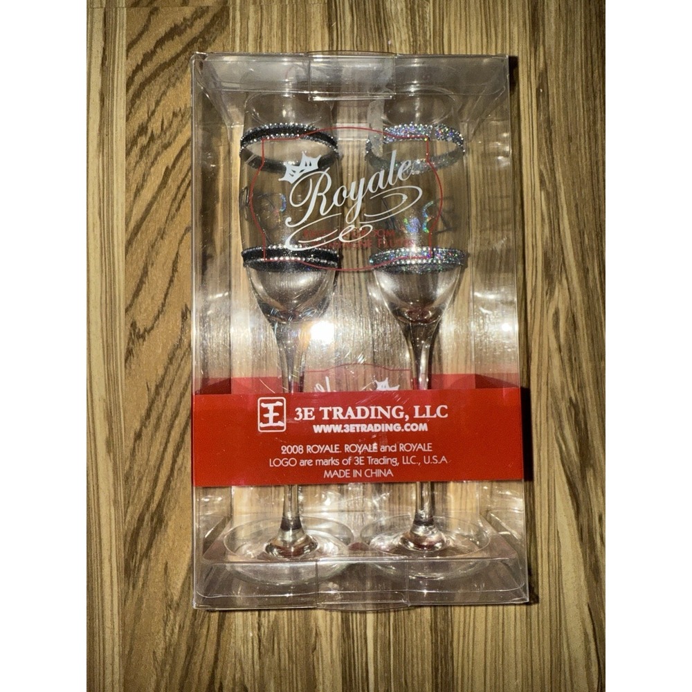 Royale Bride and Groom Wedding Champagne Toasting Flutes Glasses NEW